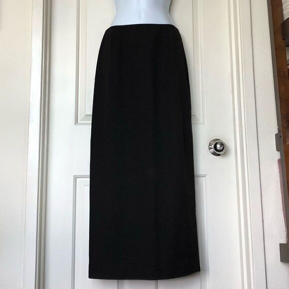 Dana Buchman Dark Brown Long Wool Maxi Skirt